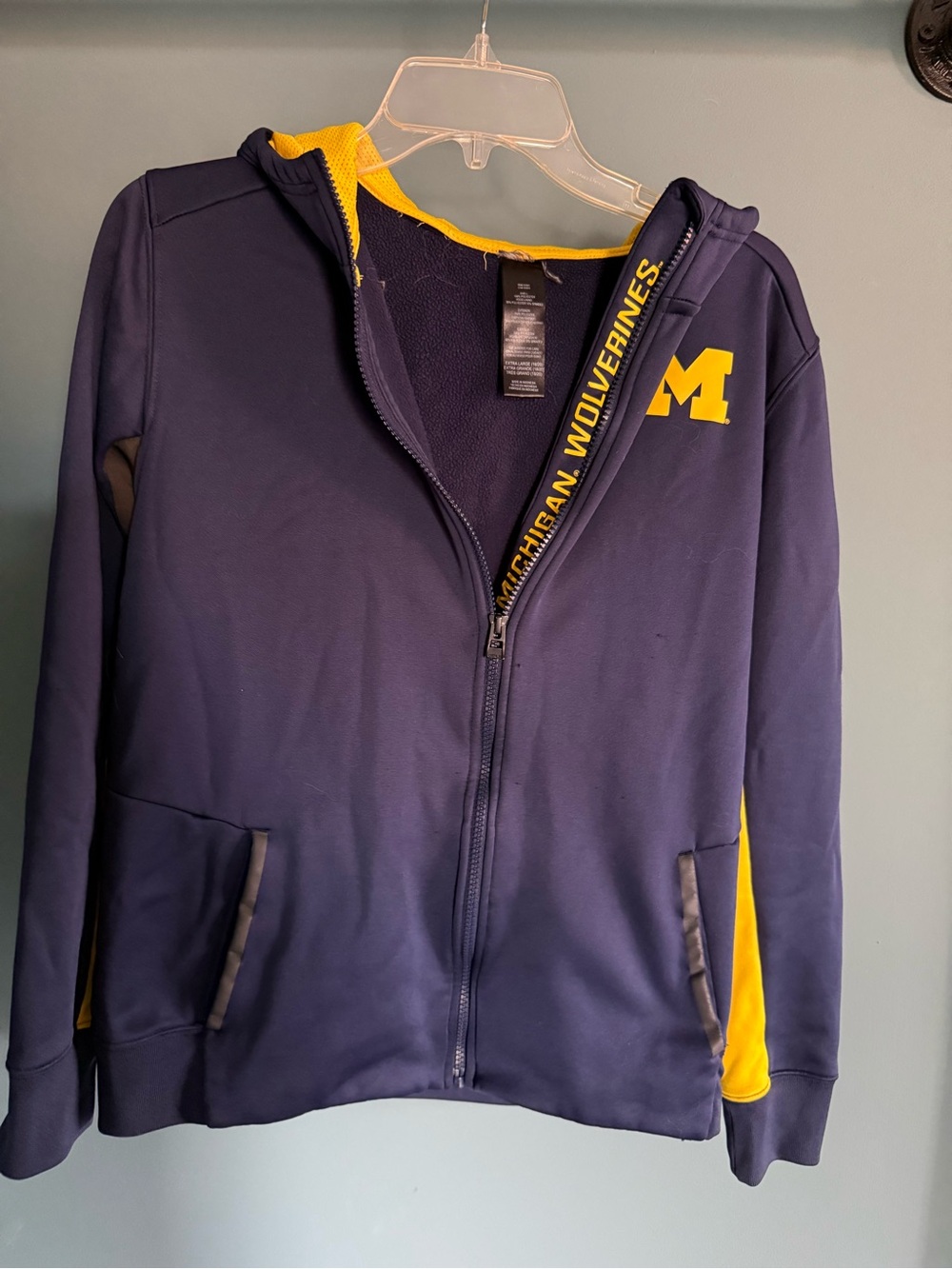 Navy & Yellow University of Michigan Zip Hoodie